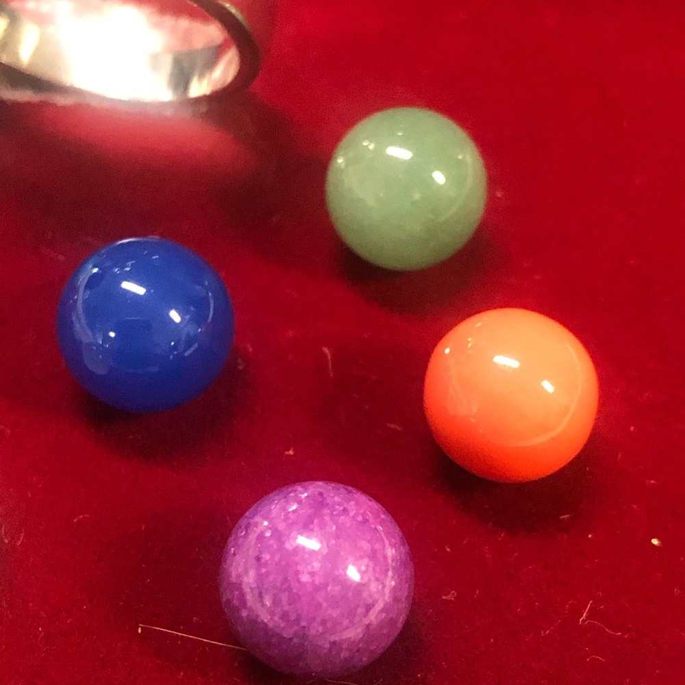 Sterling Silver Interchangeable Marble/Stone Ring - image 4